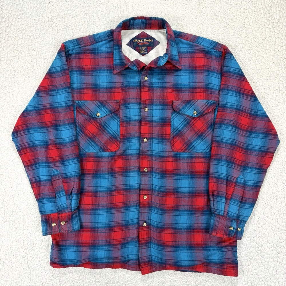 Grand Banks Outfitters Flannel Shirt Mens M Thermal Lined Plaid Workwear Outdoor